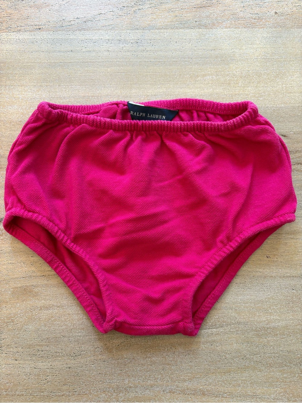 Ralph Lauren Baby Girl Hot Pink Diaper Cover Bloomer 24M 100% Cotton Pique